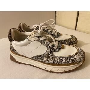 Madewell Kickoff Trainer Sneakers Womens 8.5 Olive Grove Multi‎ Spot Dot Fur